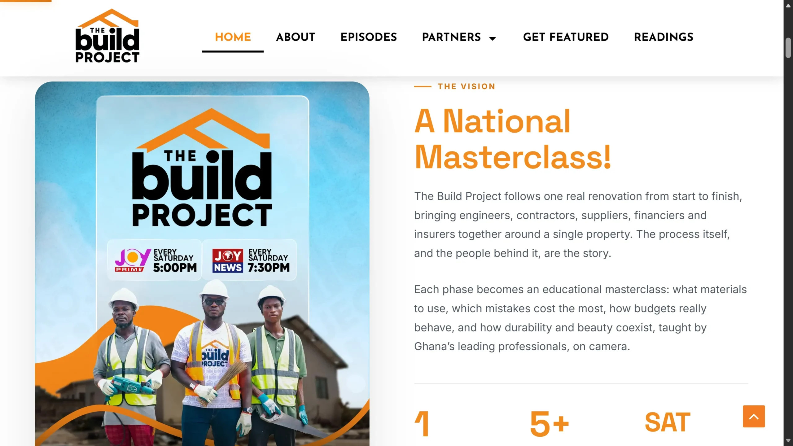 The Build Project website designed and developed by Kenneth Banahene