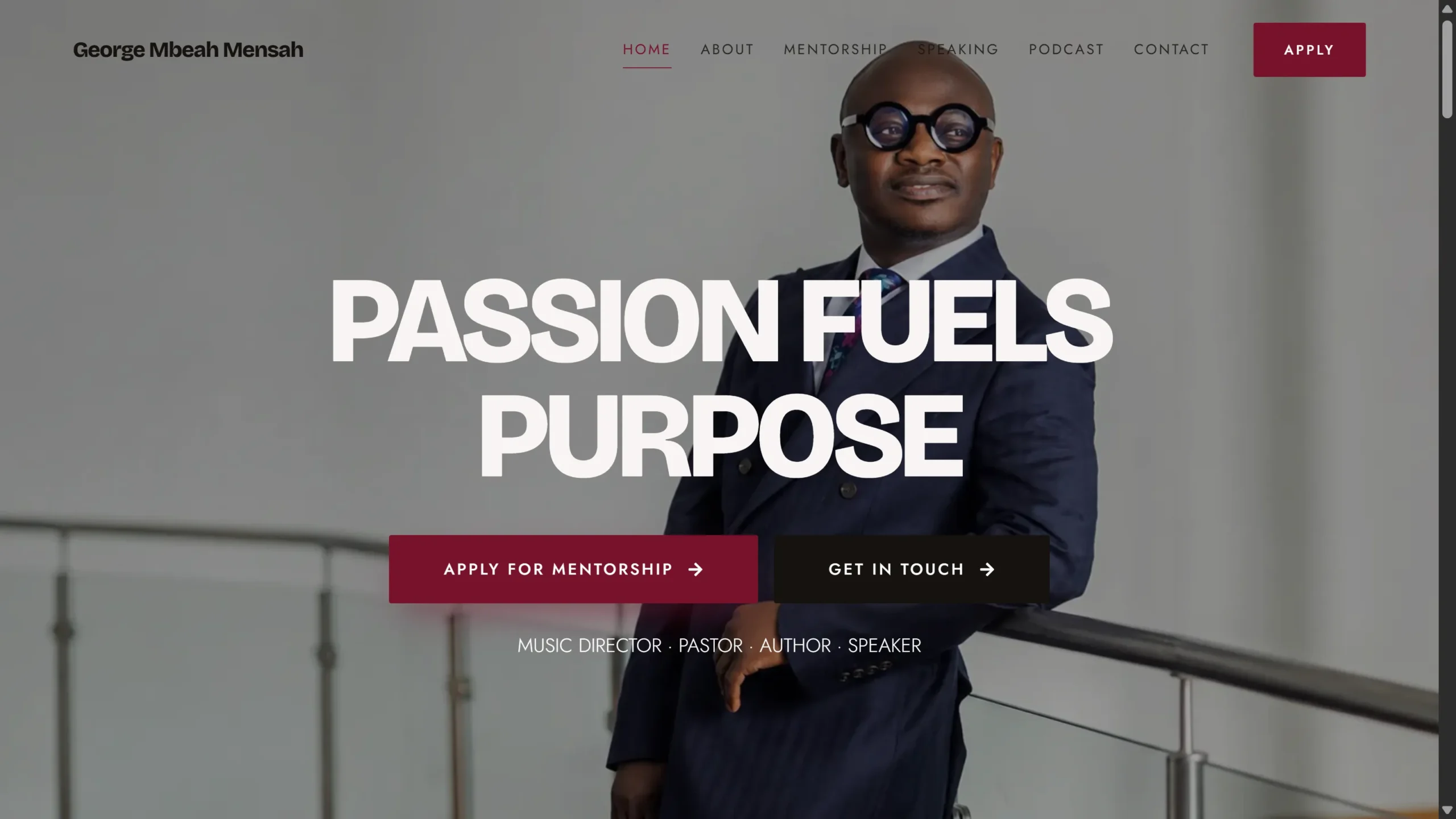 George Mbeah Mensah website homepage